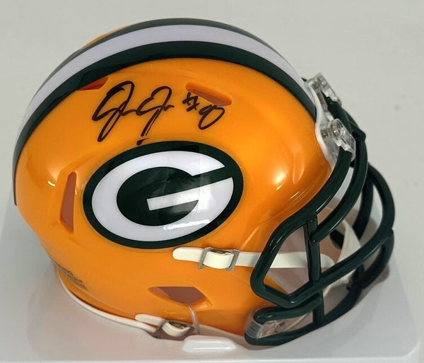 Packers Running Back JOSH JACOBS Signed Riddell Speed Mini Helmet AUTO - BAS