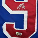 Autographed/Signed Mika Zibanejad New York Blue Jersey Beckett BAS COA