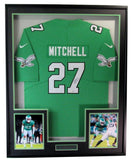 Quinyon Mitchell Philadelphia Eagles Signed Football Jersey Framed JSA 204012