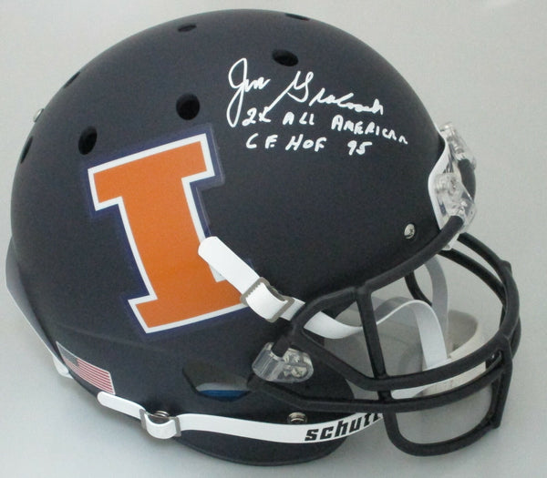 Illinois JIM GRABOWSKI Signed Full Size Replica Helmet #4 AUTO w/ Scripts - JSA