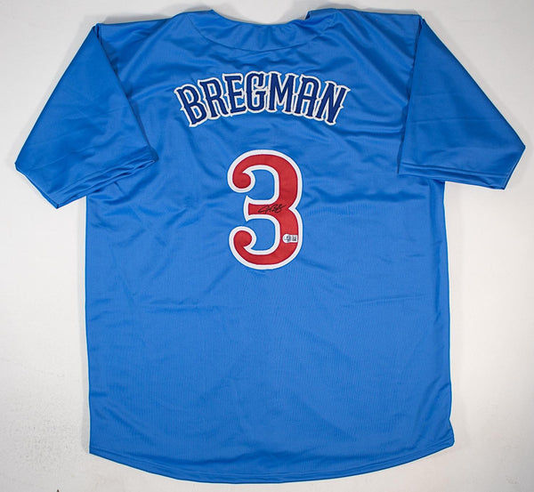 Alex Bregman Signed Chicago Cubs Blue Jersey (Beckett) 2xWorld Series Champ 3 B