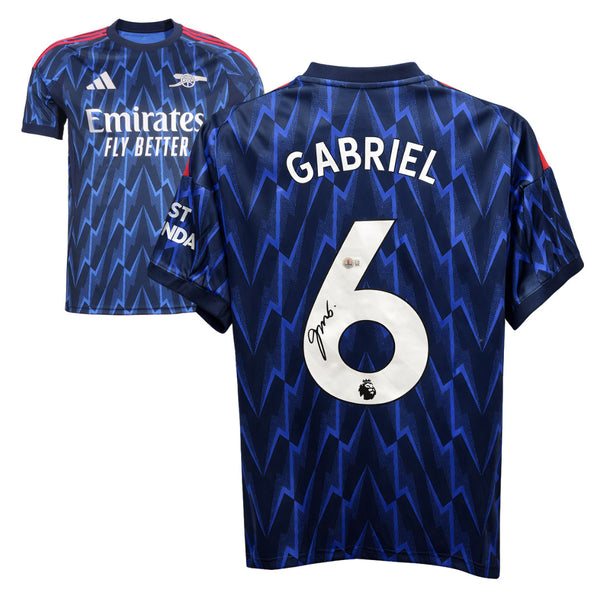 Gabriel Signed Arsenal FC Away Soccer Jersey #6 with Beckett COA
