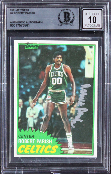 Celtics Robert Parrish Authentic Signed 1981 Topps #6 Card Auto 10! BAS Slabbed