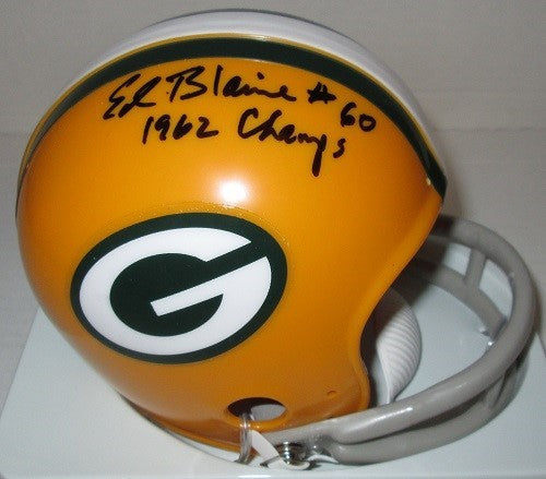 Green Bay Packers ED BLAINE Signed Mini Helmet Auto w/ '62 CHAMPS