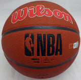 Dominique Wilkins Autographed Hawks Logo Basketball (Smudged) Beckett QR WW44508