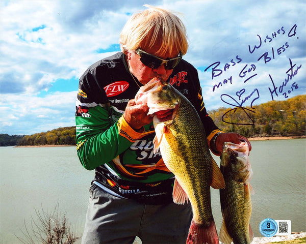 Jimmy Houston "Bass Wishes May God Bless" Signed 8x10 Photo BAS #BR53009