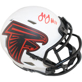 Julio Jones Autographed Atlanta Falcons Lunar Mini Helmet Beckett Witness 51870