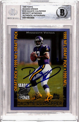 Daunte Culpepper Signed 1999 Topps Season Opener #159 Rookie Card BAS 40761