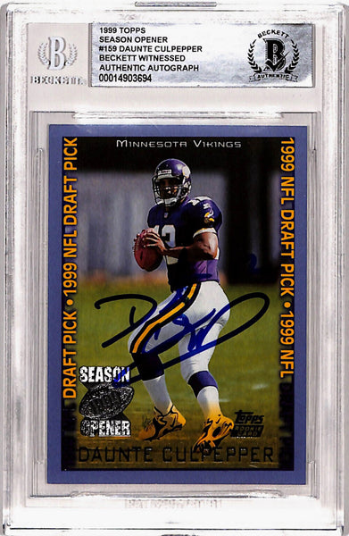 Daunte Culpepper Signed 1999 Topps Season Opener #159 Rookie Card BAS 40761