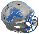 Lions David Montgomery Signed 2024 Full Size Speed Rep Helmet W/ Case BAS Wit