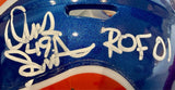 Dennis Smith Autographed Denver Broncos Blue Metallic Mini Helmet Inscribed JSA
