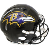 Zay Flowers Autographed Baltimore Ravens Authentic Speed Helmet Beckett 47988