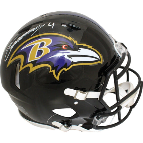 Zay Flowers Autographed Baltimore Ravens Authentic Speed Helmet Beckett 47988