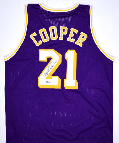 Michael Cooper Autographed Purple Pro Style Jersey-Beckett W Hologram *Black