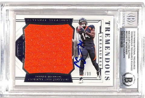 Courtland Sutton Signed 2018 National Treasures Grade 10 Auto BAS 38530