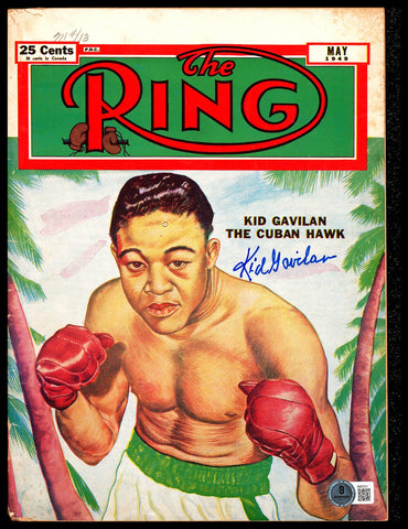 Kid Gavilan Autographed Signed Ring Magazine Beckett BAS QR #BM37211