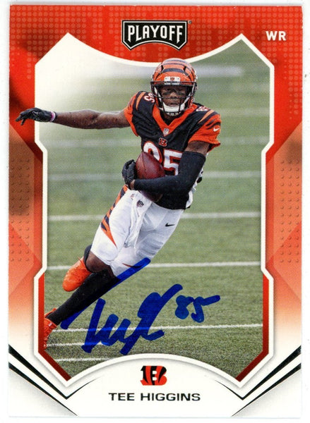 Tee Higgins Autographed 2021 Panini Playoff #33 Trading Card Beckett 50238