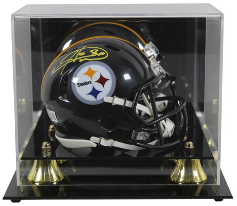 Steelers Hines Ward Signed Speed Mini Helmet w/ Yellow SIg W/ Case BAS Witness