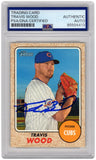 Travis Wood Signed Cubs 2017 Topps Heritage Baseball Card #395 - (PSA Slabbed)