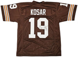CLEVELAND BROWNS BERNIE KOSAR AUTOGRAPHED BROWN JERSEY BECKETT WITNESS 216725