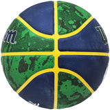 JOHN STOCKTON AUTOGRAPHED BLUE & GREEN TIE-DYE JAZZ BASKETBALL BECKETT 224369