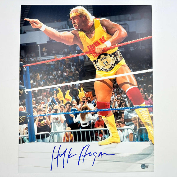 Autographed/Signed Hulk Hogan 16x20 WWE WWF Hulkamania Photo Beckett BAS COA #11