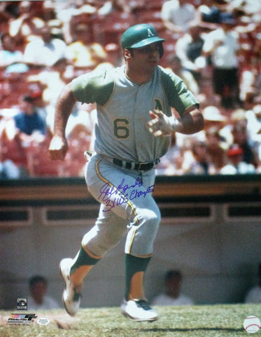 Athletics Infielder SAL BANDO Signed 16x20 Photo #6 AUTO w/ "3 x WS Champ"