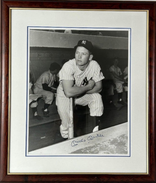 Mickey Mantle Autographed 16x20 Photo Framed (Pre-owned; As-is) JSA LOA