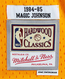 Lakers Magic Johnson Signed Yellow M&N HWC Swingman w/ Two-Tone #'s Jersey BAS W