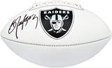 BO JACKSON AUTOGRAPHED SIGNED RAIDERS WHITE LOGO FOOTBALL BECKETT WITNESS 239857