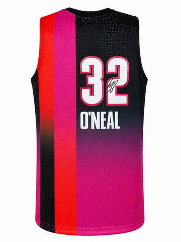 Shaquille O'Neal Signed Miami Heat Pink & Black M&N NBA Swingman Jersey (SS COA)