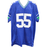 Brian Bosworth Autographed/Signed Pro Style Blue XL Jersey Beckett Witness 57918