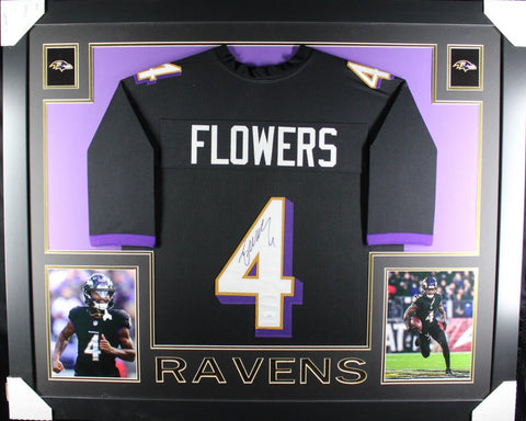 ZAY FLOWERS (Ravens black SKYLINE) Signed Autographed Framed Jersey JSA
