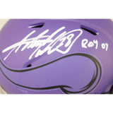 Adrian Peterson Autographed Minnesota Vikings Rave Mini Helmet ROY Beckett 53656
