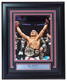 BJ Penn Signed Framed 8x10 UFC Championship Belt Photo BAS