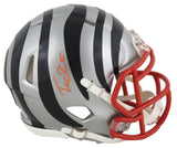 Bengals Tee Higgins Authentic Signed Flash Speed Mini Helmet W/ Case BAS Witness