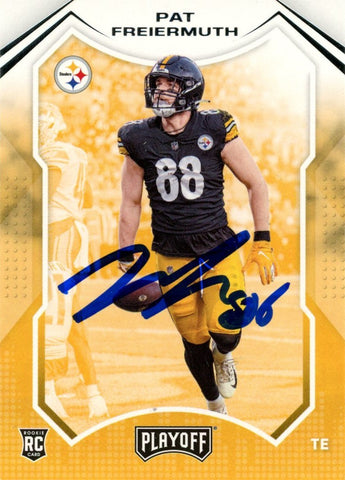 Pat Freiermuth Autographed 2021 Panini Playoff #217 Card Beckett Witness 56992