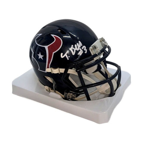 Tank Dell Signed Houston Texans Speed Mini Helmet - Beckett