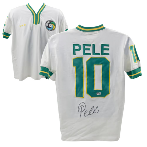 Pele Signed Vintage New York Cosmos Soccer Jersey #10 with Beckett COA