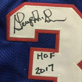 Autographed/Signed GEORGE MCGINNIS HOF 17 Philadelphia Blue Jersey JSA COA Auto