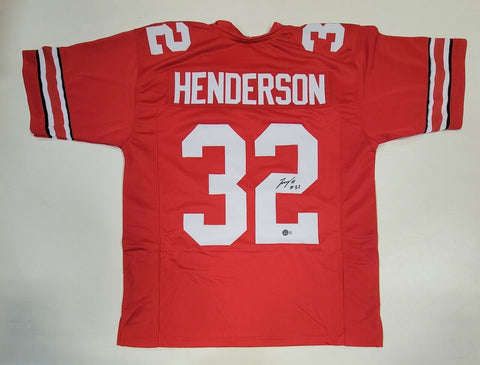 TREYVEON HENDERSON SIGNED AUTOGRAPHED CUSTOM COLLEGE STYLE XL JERSEY BECKETT COA