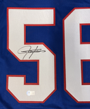 Lawrence Taylor of the New York Giants Autographed Custom #56 Jersey Beckett