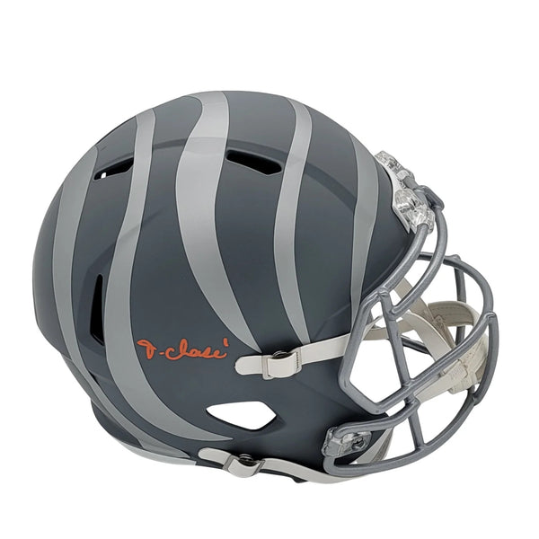 Ja'Marr Chase Signed Cincinnati Bengals Slate Replica Helmet Beckett Witnessed
