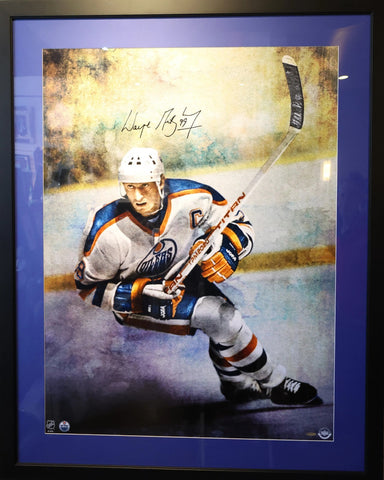 Wayne Gretzky Autographed "Supreme Force" 30x40 Art Photo Deluxe Framed UDA COA