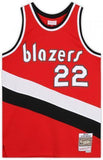FRMD Clyde Drexler Trail Blazers Signed Red Mitchell and Ness Swingman Jersey