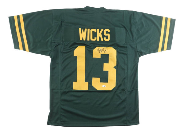 Dontayvion Wicks Green Bay Signed Alternate Green Football Jersey JSA QR Holo