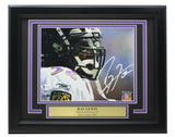 Ray Lewis Signed Framed Baltimore Ravens 8x10 Close up Football Photo BAS ITP