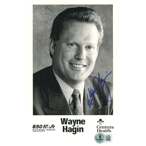 Wayne Hagin Autographed/Signed Colorado Rockies 5.5x8.5 Photo Beckett 59232