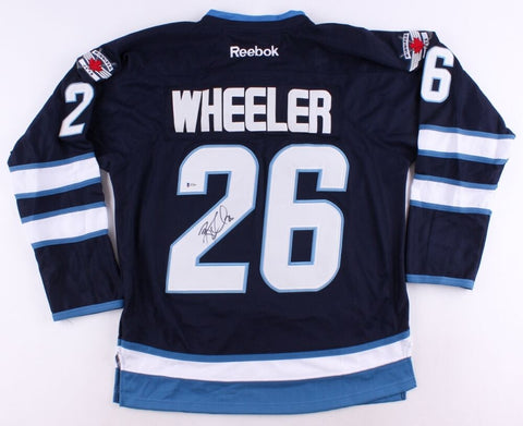 Blake Wheeler Signed Jets Reebok NHL Jersey (Beckett COA) 5th Pick 2005 Draft