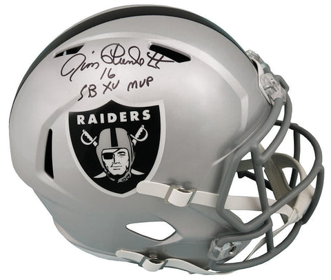 Jim Plunkett Signed Raiders Riddell F/S Speed Replica Helmet w/SB XV MVP -SS COA
